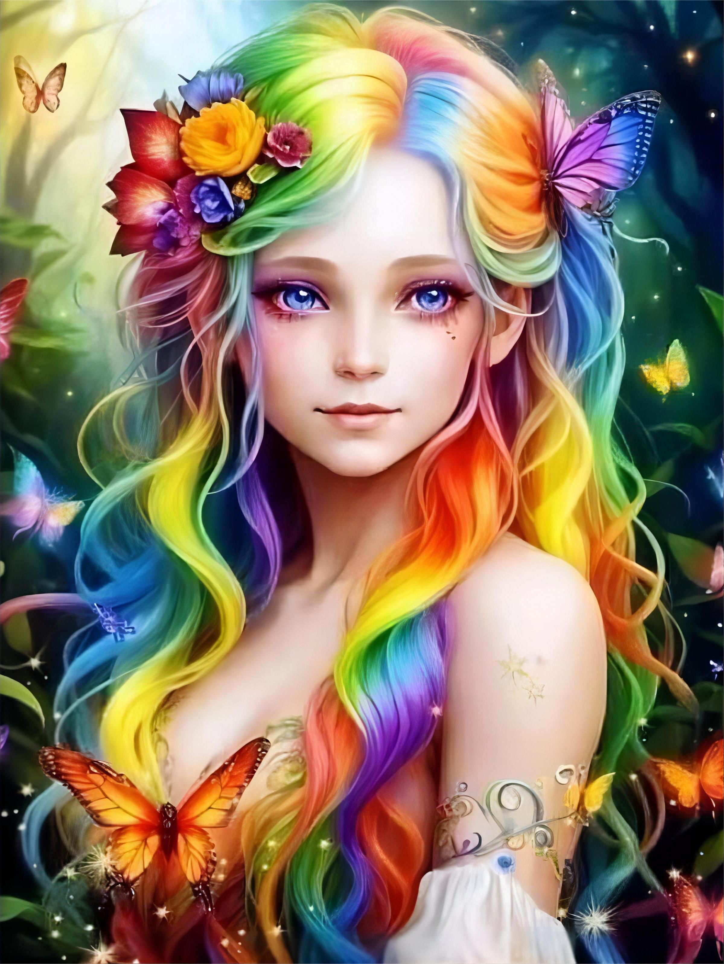 

Алмазная картина красочная девушка картина из стразов мозаика бабочка рукоделие домашний декор подарок Full Round 20x30CM