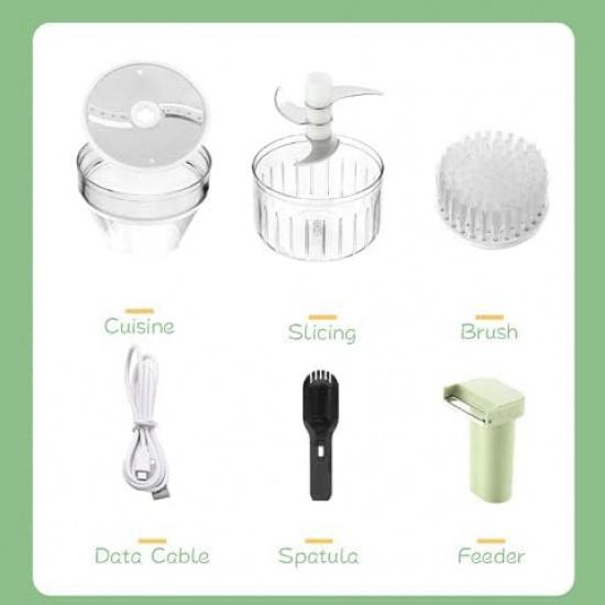 Ручной электрический набор для нарезки овощей 4 в 1, Беспроводной измельчитель продуктов, Портативный электрический набор для нарезки овощей для чеснока, перца, чили, лука, сельдерея