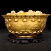 Bowl Offering Basin Water Treasure Feng Shui Fruit Altar Golden Brass Meditation Cup Holder Wealth Supplies Good Money Lucky