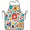 1pc Medical Care Pattern Print Apron, Durable And Easy To Clean, Adjustable Waistband, Polyester Material, for Kitchen Cooking, Gardening, Orchard Pic