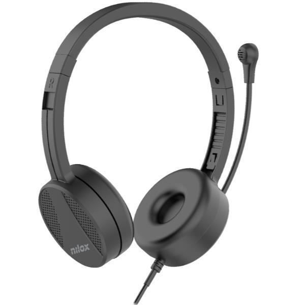 Casque audio - Nilox - Auriculaires USB - Microphone intégré - Filaire - Noir