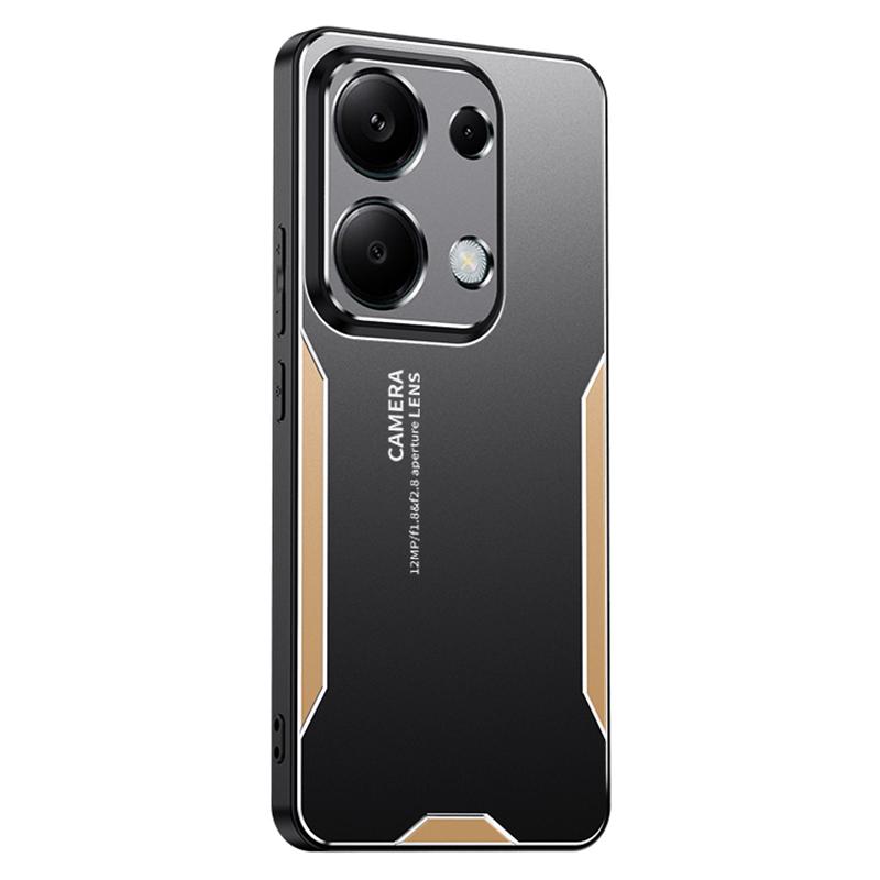 

For Xiaomi Redmi Note 13 Pro 4G/Poco M6 Pro 4G Case Drop-Proof Aluminum Alloy+TPU+PC Phone Cover Gold