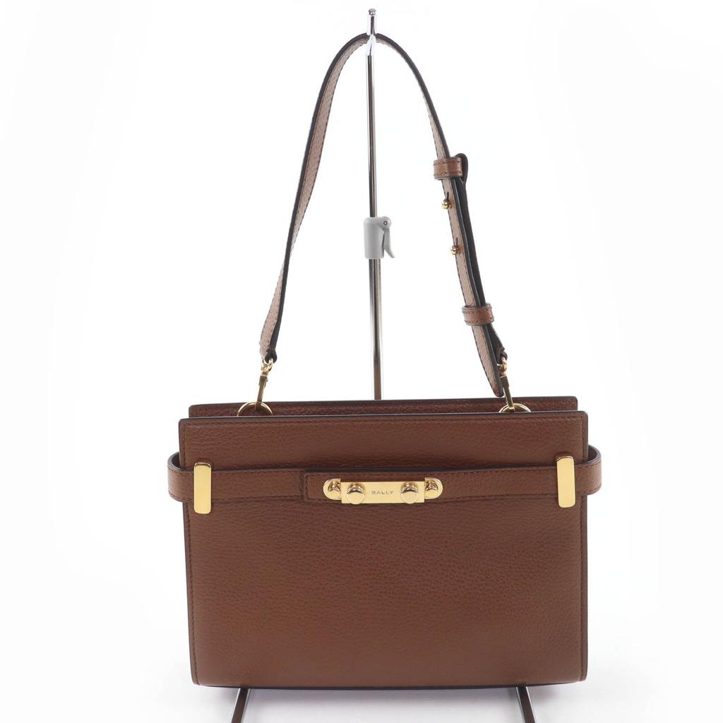 Excellent BALLY Shoulder Bag Carriage Shoulder Bag 2WAY Leather Handbag Brown Used