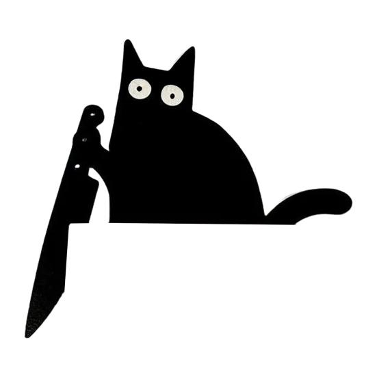 Black Cat Door Topper Wooden Door Frame Cat Decoration Halloween