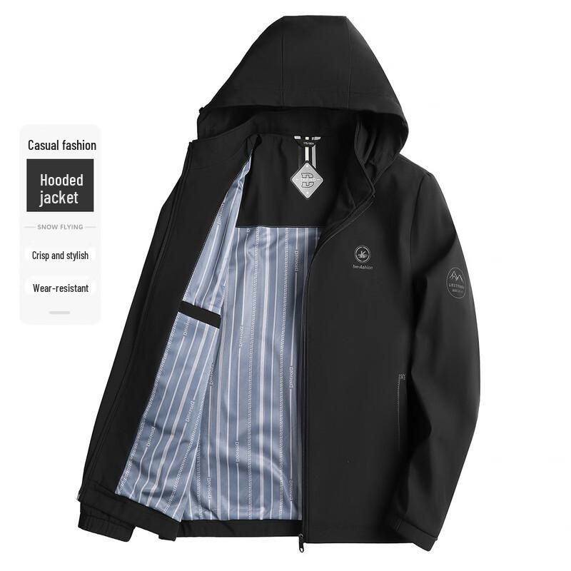 SNOWFLYING Men s Detachable Hood Casual Jacket L