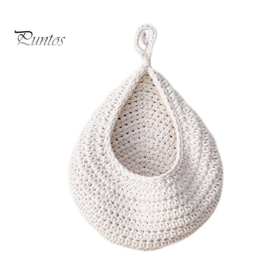 

Вязаная крючком корзина для фруктов, декоративная корзина для хранения овощей ручной работы, сетчатый мешок, контейнер для хранения фруктов, декор для кухни и дома S бежевый