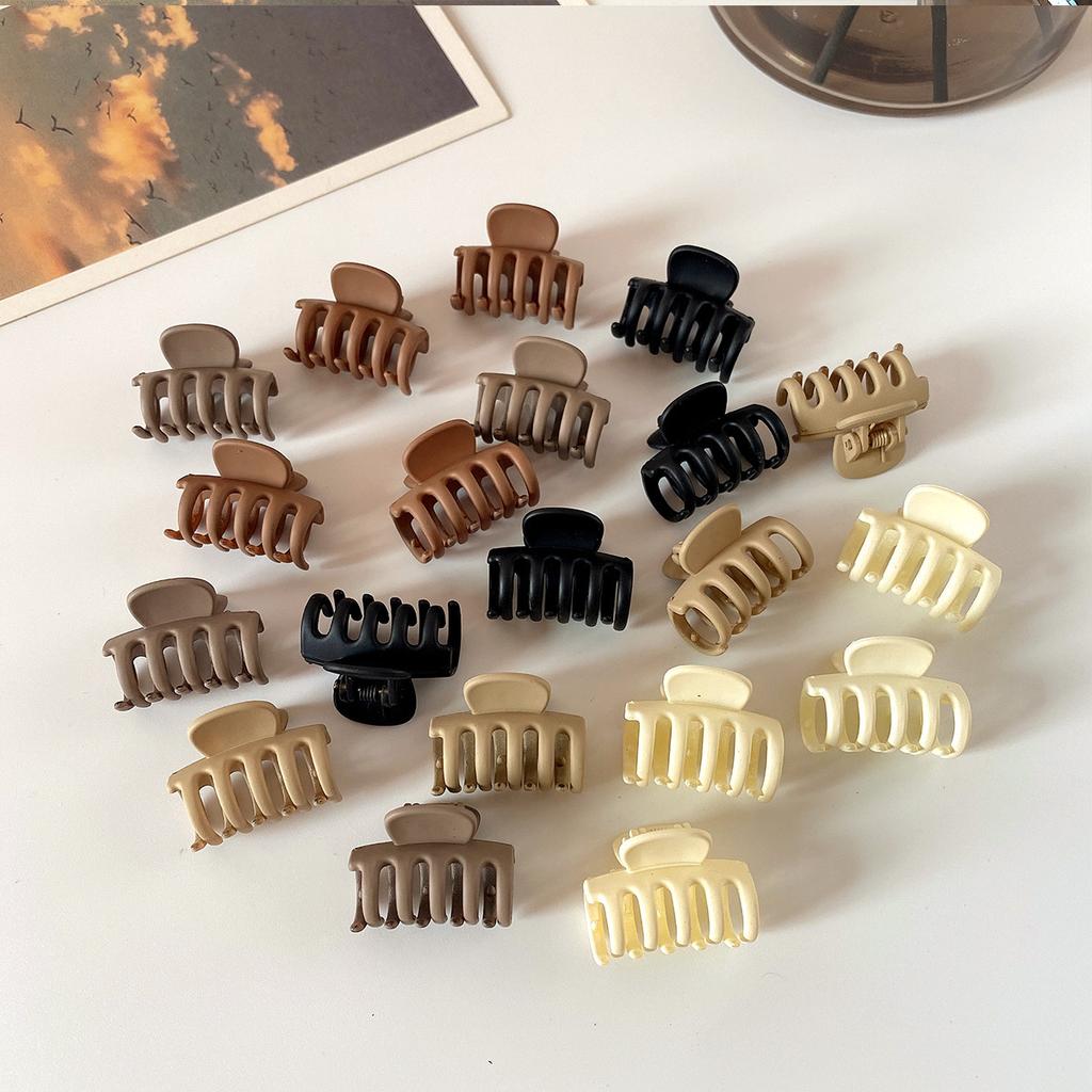 10Pcs/set Small Flower Hair Claw Clips for Women Girls Matte Rectange Jaw Clips Semicircle Barrettes for Thin Hair