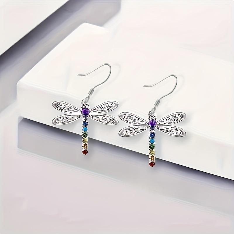 Versatile European & American Dragonfly Earrings and Necklace Set