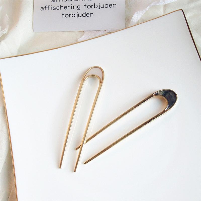 Set aus 2 eleganten U-förmigen Metallhaargabeln, elegante Damen Chignon Haarnadel Spange Haarnadel für Partys und formelle Veranstaltungen