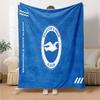 Brighton & Hove Albion Crest Flannel Blanket, Soft Polyester, Modern Design, All-Season for Camping, Travel, Gifts for holidays or birthdays