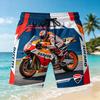 Ducati Pánské rychleschnoucí plavky Racing 3D Print, Plážové boardshorty se stahovací šňůrkou v pase pro letní sporty a volný čas