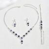 Elegant Bridal Necklace Earrings Bracelet Three Sets New Simple Trend Claw Chain Jewelry Set Women