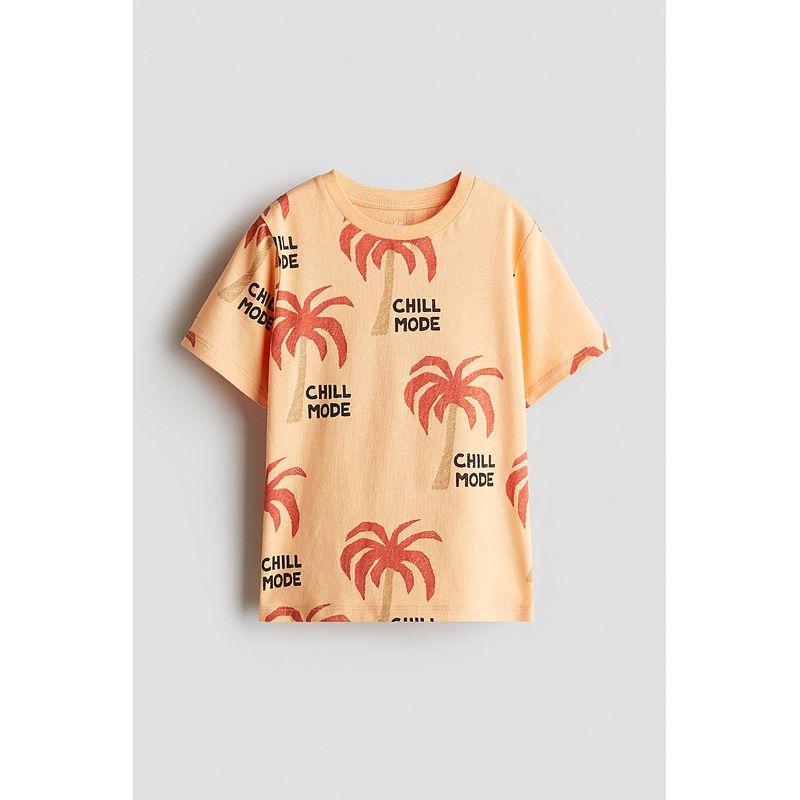 

HM Children s Clothing Boys T-shirt Autumn Crew Neck Short Sleeve Cute Cartoon Print Children s Bottoming Shirt Tops 1216652 Light Orange/Chill Mode 130/64((6-8Y))