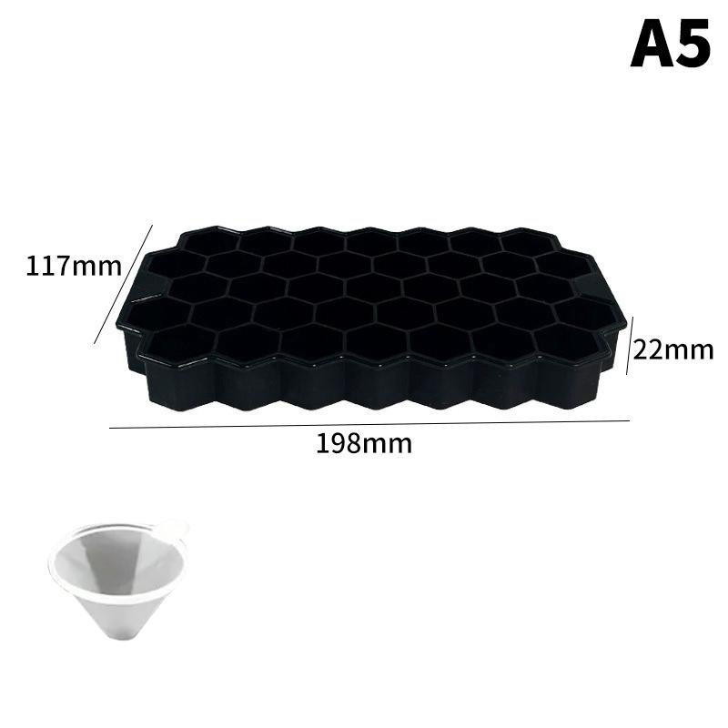 Grid Ice Ball Maker Silicone Ice Cube Tray 2 Pack Reusable Easy Release for Cocktails Home Parties
