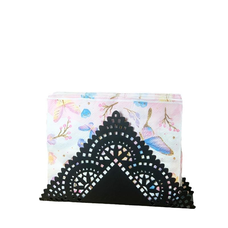 Black Tassel Napkin Holder: Decorative Desktop Tissue Holder, Christmas Black Napkin Accent