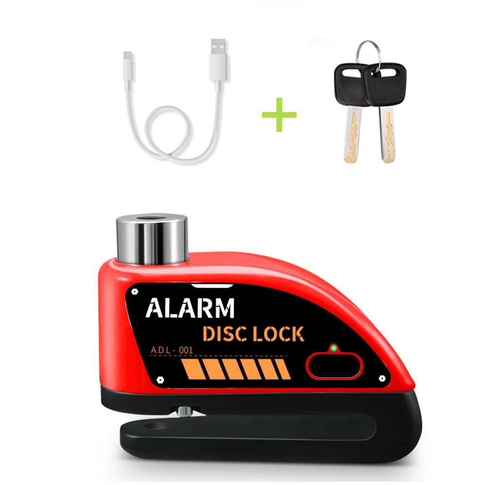 New Bike Motorcycle Alarm Disc Brake Lock 120dB Rechargeable Bicycle Moto Anti theft Alarm System Motorbike Accessories