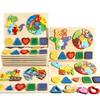 Kids Colorful 3D Puzzles Montessori Games Cartoon Animals Jigsaw Puzzle Baby Educational Wooden Toys for Children Education
