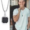 Schwarze quadratische Halsketten für Männer Jungen, Edelstahl-Halsketten mit Seil-/Kubanischer/Figaro/Glieder-Kettenhalsband, Stilvolle Schmuckgeschenke
