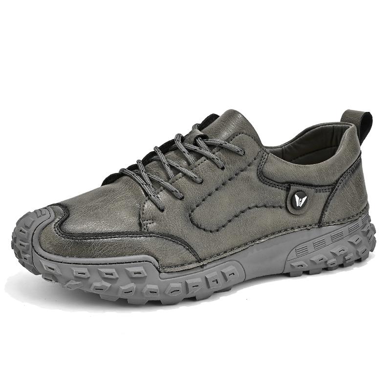 High Quality Men's Casual Leather Sneakers Flat Shoe Antiskid Walking Shoe