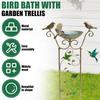 Metal Bird Feeder With Trellis for Climbing Planting Decorative Bird Bath Easy Assembly Rust Resistant Planting Frame for Garden