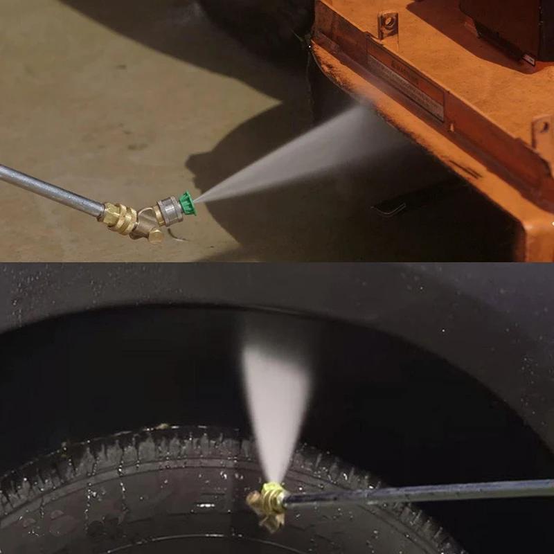 180° Pivoting Pressure Washer Coupler with 5 Angle Nozzle Tips, 1/4" Quick Connect Gutter Cleaner Attachment for Home Use