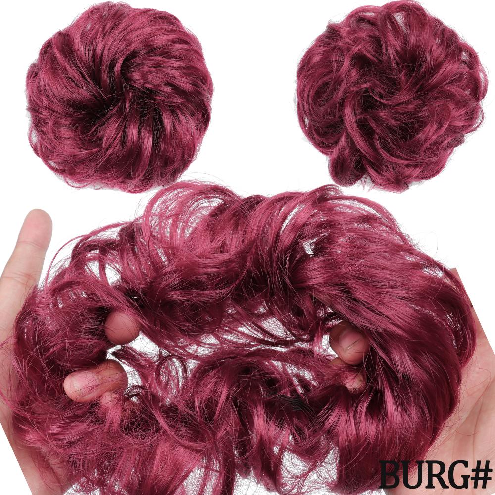 MERISIHAIR Messy Synthetic Chignon Donut Bun with Elastic Band for Women Wig Hair Extensions High Temperature Fiber