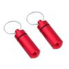 2Pcs Waterproof Keychain Pill Holder Organizer Camping - Red, Round