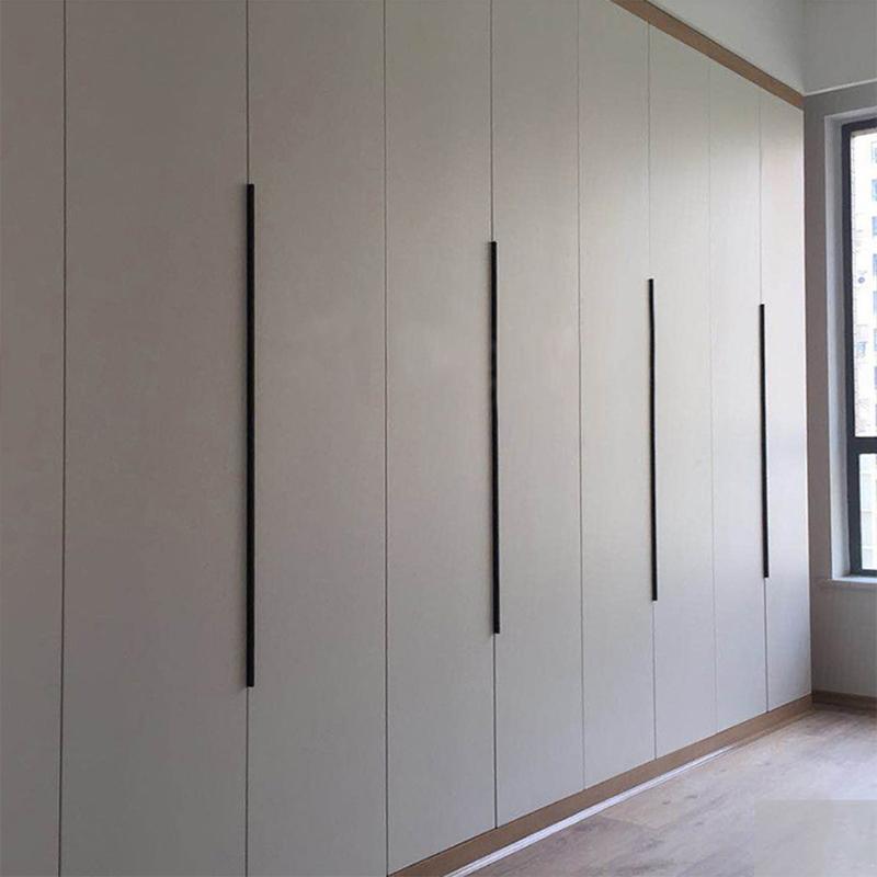 Aluminum Alloy Cabinet Drawer Handle Modern Furniture Hidden Long Handle Mount Finger Edge Pulls Nordic Concealed Handle