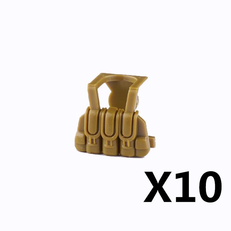 MOC Militärfigur Zubehör Bausteine Alpha SWAT Helm Weste Rucksack Knieschoner Nachtsichtgeräte Steine Spielzeug K017