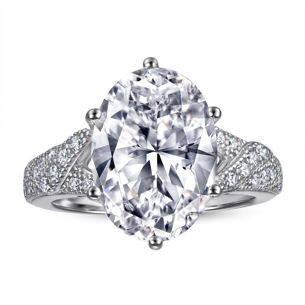 Lindon Classic 925 Sterling Silver Zirkonový prsten Dámské šperky Svatební slib Dárek na párty