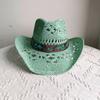 Men's and Women's Beach Hats Breathable Western Cowboy Straw Hats Fashionable Wide Brim Sun Hats Cowboy Hats