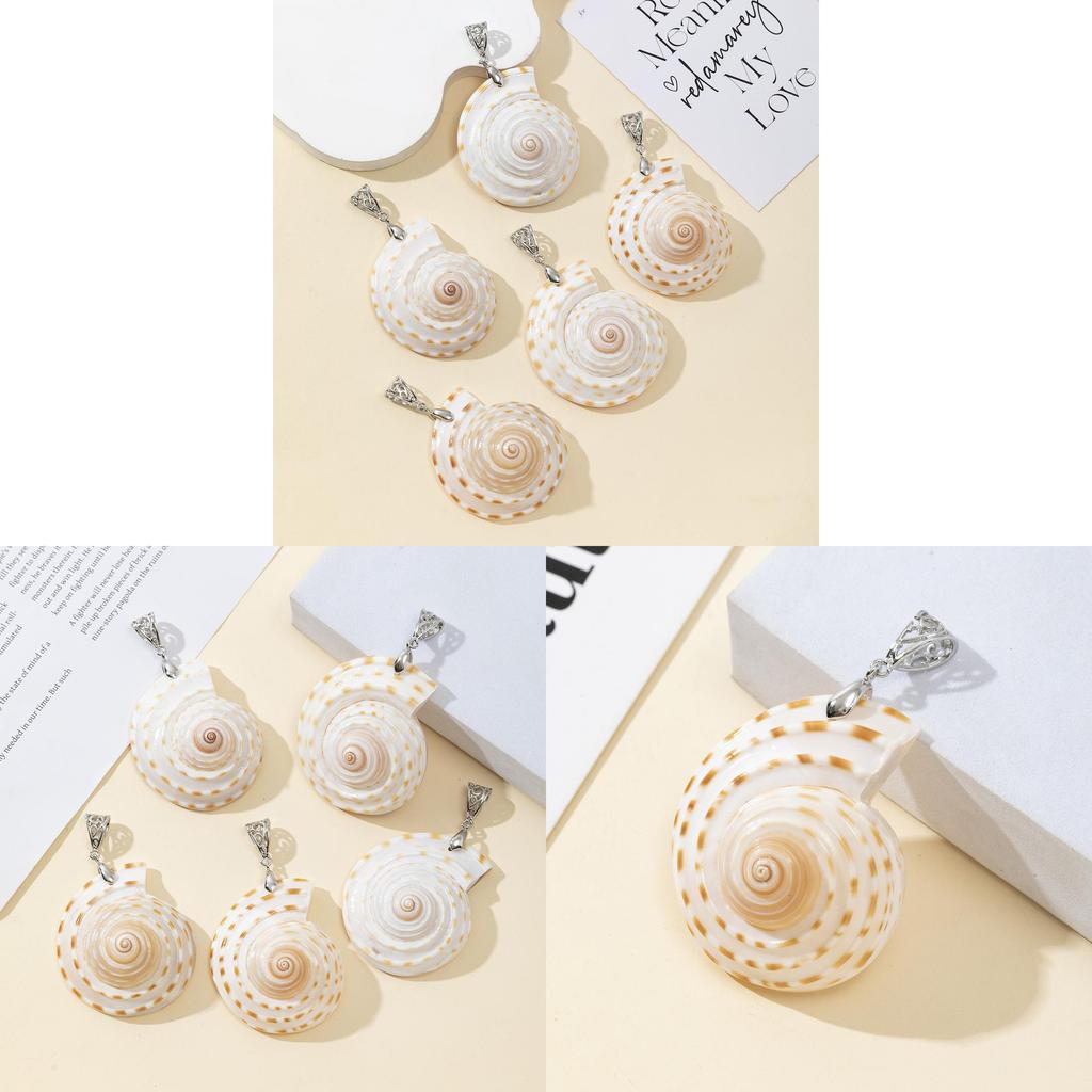 Shell Pendant Necklace Component With Natural Seashell Material For Jewelry Making