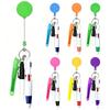 Retractable Badge Reel Pen Set with Highlighter 3-in-1 Ballpoint Pen Portable Multifunctional Stationery for Nurses Office Workers