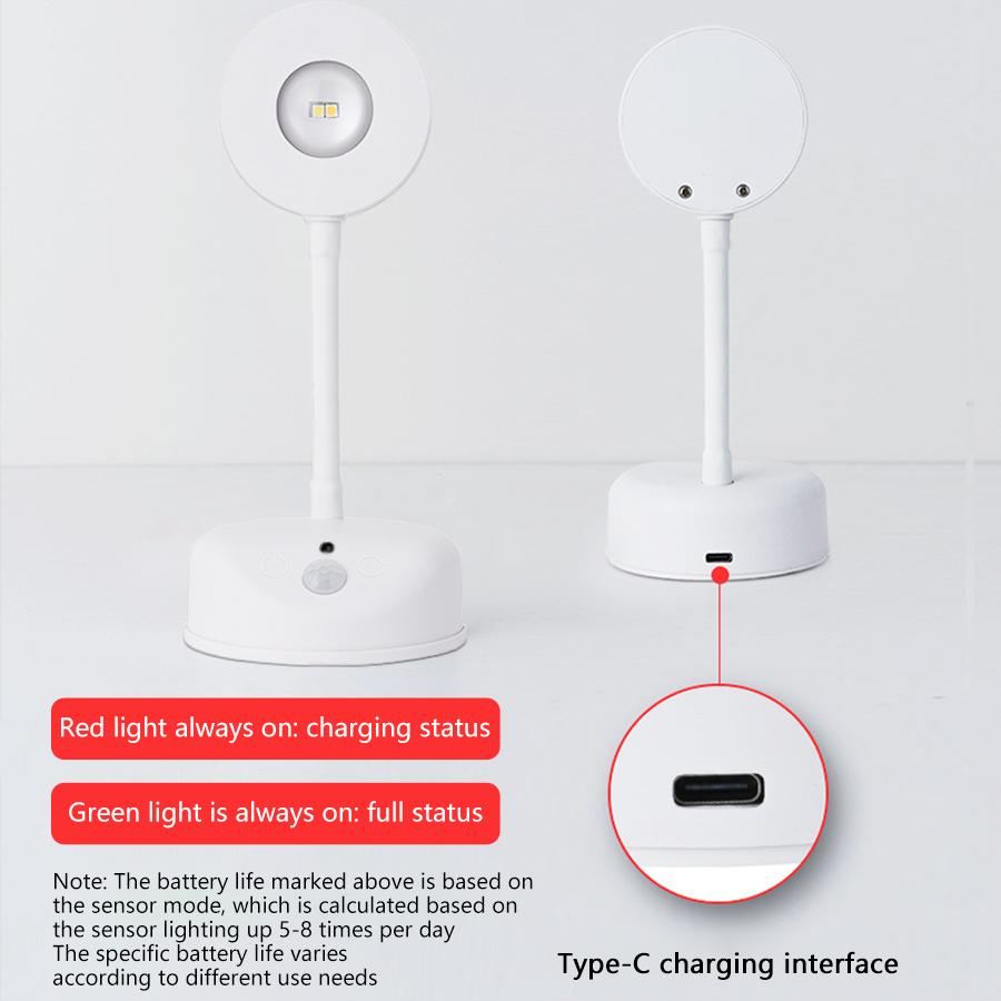 

Rechargeable Night Light Motion Sensor Wall Lamp for Kitchen Bedroom Mural Living Room Decor Human Induction 3 Colors in 1 Lamp