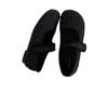 2025 Vintage Suede Rhombus Velcro Shallow Mouth Mary Jane Shoes Late Evening Wind Gentle Soft Bottom Versatile Lazy Bread