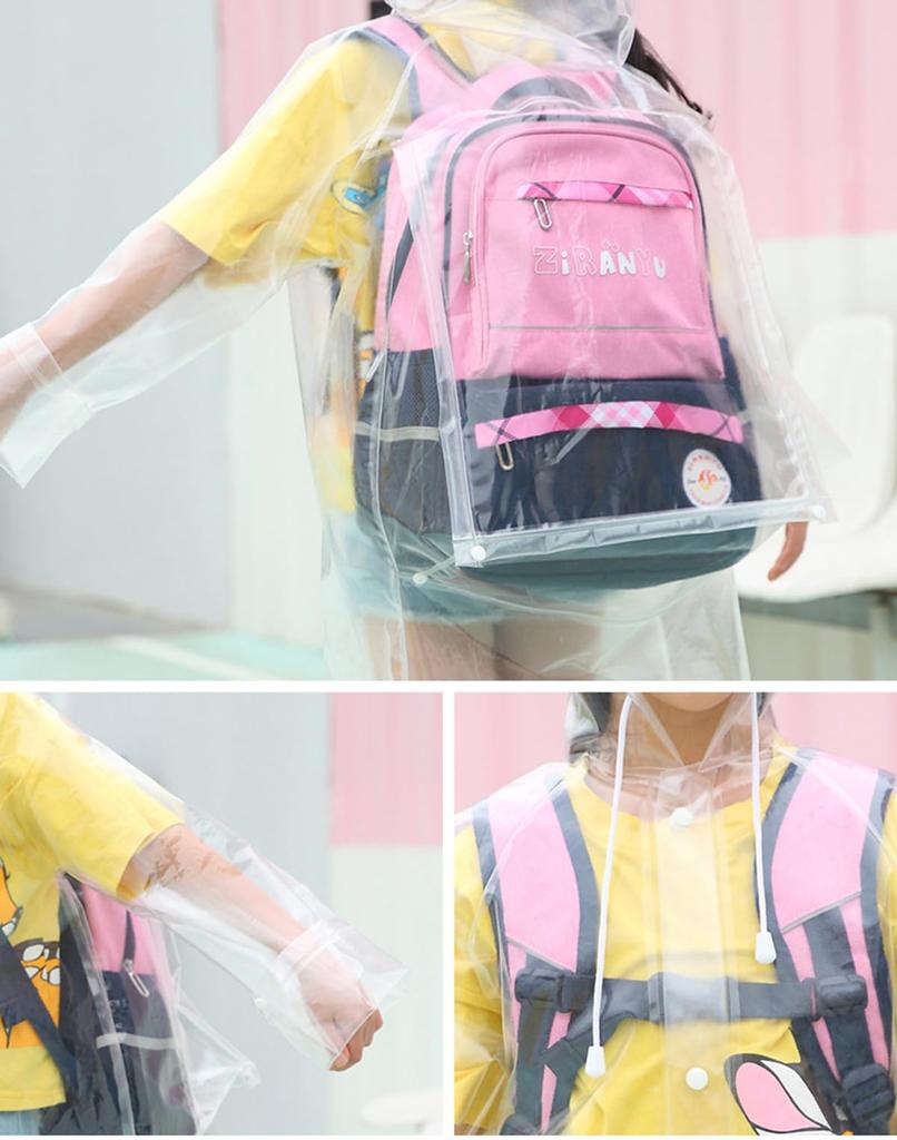 Transparent Raincoat for Backpack Storage Bag Wide for Rainy Season Rain Nursery Kindergarten [AISHITE] Children, Compatible, Raincoat, Clear, Kids,