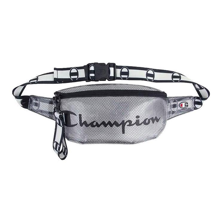 Champion Script Logo Transparent Mesh Waist Bag Unisex Waist Bag Black CH1156-001 Black