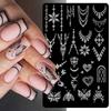 Valentine's Day Love Flower  Nails Art Stamp Plates Leaf Flower Stainless Steel Stencils Nail Printing Image Manicure Stamping Tools