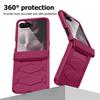 For Motorola Razr Ultra 2025 / Razr Ultra 2026 Case with Hinge Protection, Built-in Screen Protector Shockproof All-Inclusive Phone Cover-Rose Red