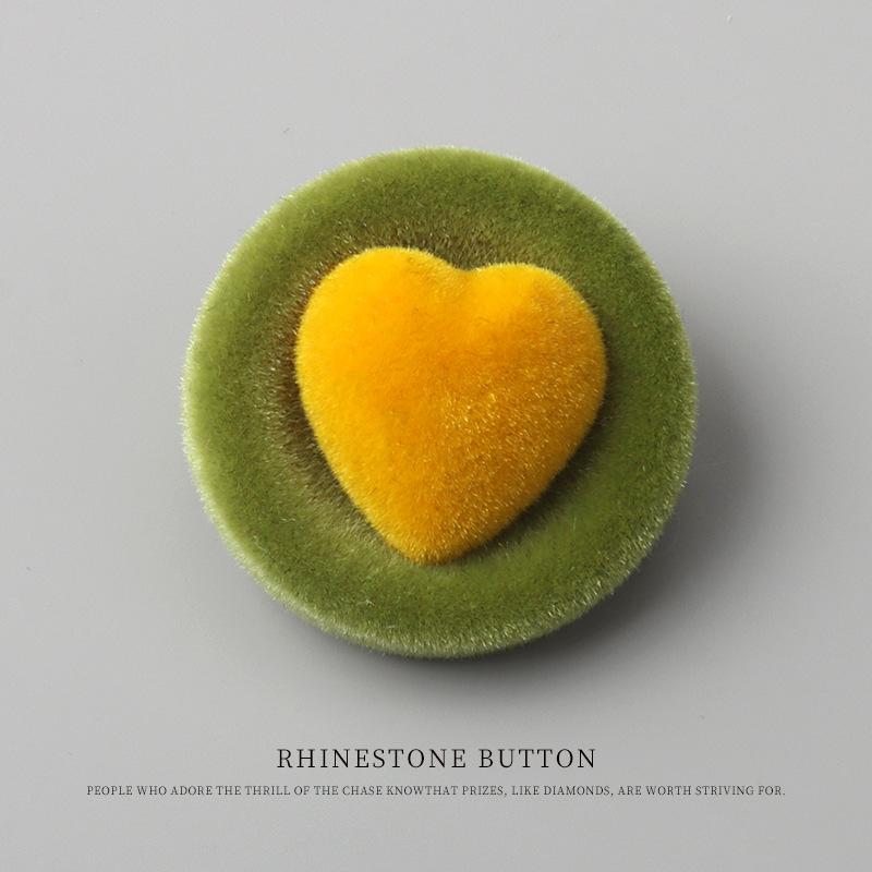 

5pcs Double Pin Trend Flocking Buttons Colored Velvet Buttons Resin Buttons Men S And Women S Coats Windbreakers Pajamas Coat Buttons 30mm green + yellow