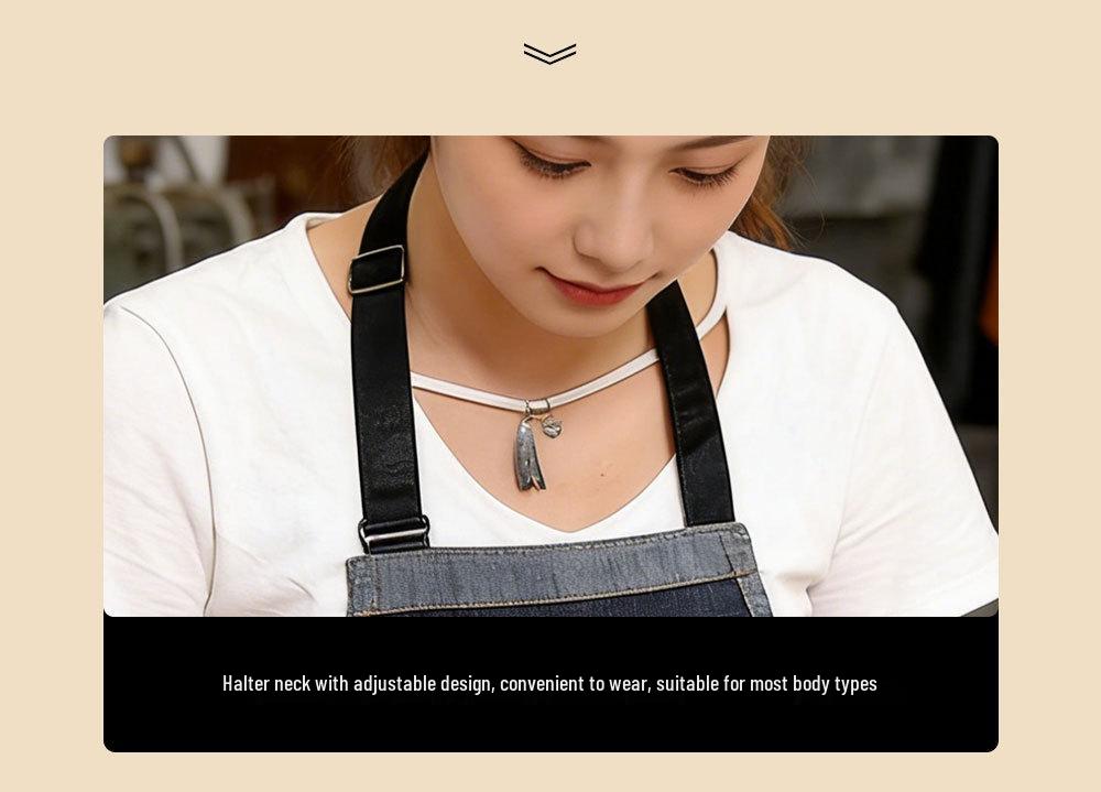New Style Cross-Border Denim Apron: Barista, Barber & Kitchen Wear with Custom Logo