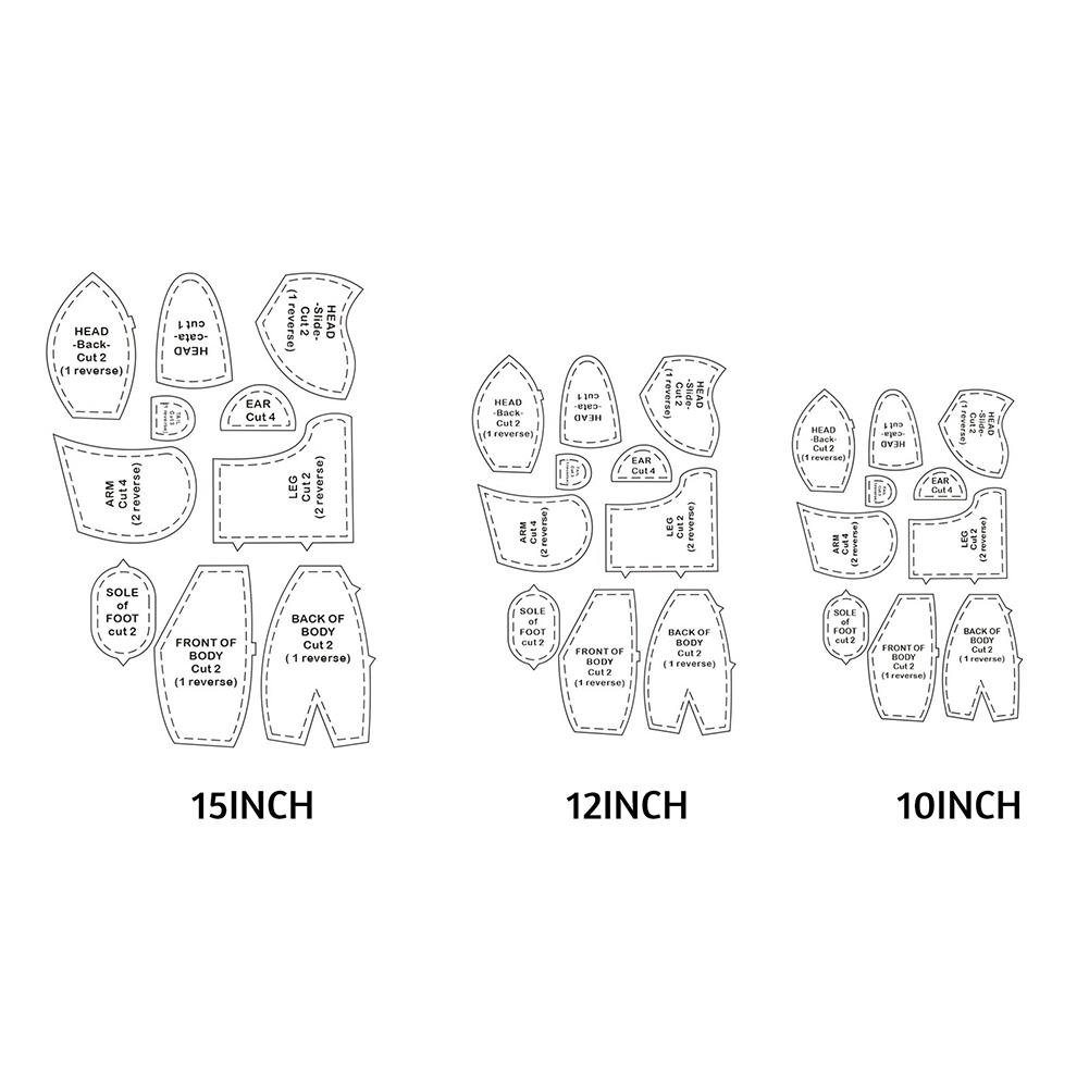 10 PCS Memory Bear Doll Template Ruler Set Sewing Tool Frame Rulers Reusable DIY Crafts Sewing Stencil for Project Lovers