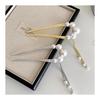 2-Piece U-Shaped Hairpin Set with Pearls, Alloy Hair Accessories, Flowing Ornaments, Silver & Gold, Ideal for Formal Occasions like Coming-of-Age