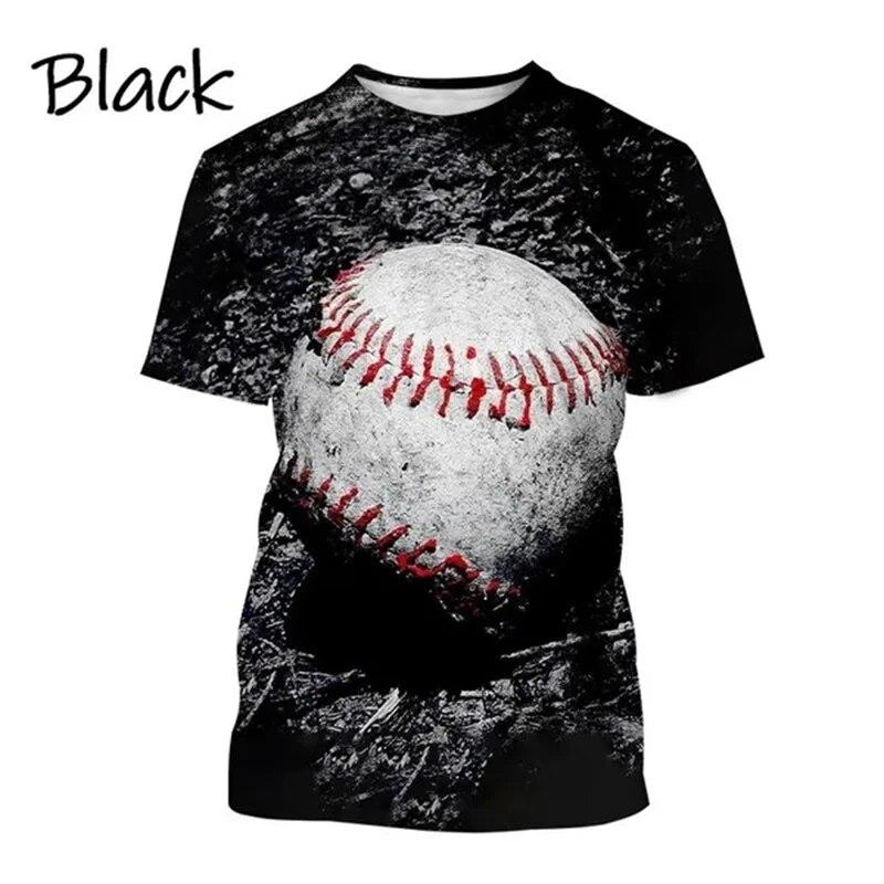 Hot Sale Baseball Pattern Printing Personality 3D T-shirt Sports Softball Unisex Harajuku Quick-drying Short-sleeved T Shirt Top