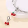 Authentic Original Copper Metal Charm Bead Components Luxury Red Cherry Pendant Bead Component Bead Components Compatible With Bracelet High Quality