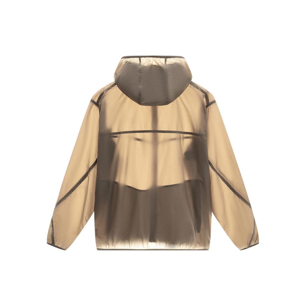 Li Ning Sports Lifestyle Series Solid Color Zip Hooded Long Sleeve Sun Protection Windbreaker Jacket Men Jacket Reindeer-Brown AFDT163-4