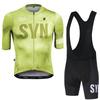 SYN Herren Fahrrad Sportbekleidung Set Sommer Radsportanzug Kurzes Set Feuchtigkeitsableitend Schnelltrocknend Fahrradtrikot Radhose mit Trägern