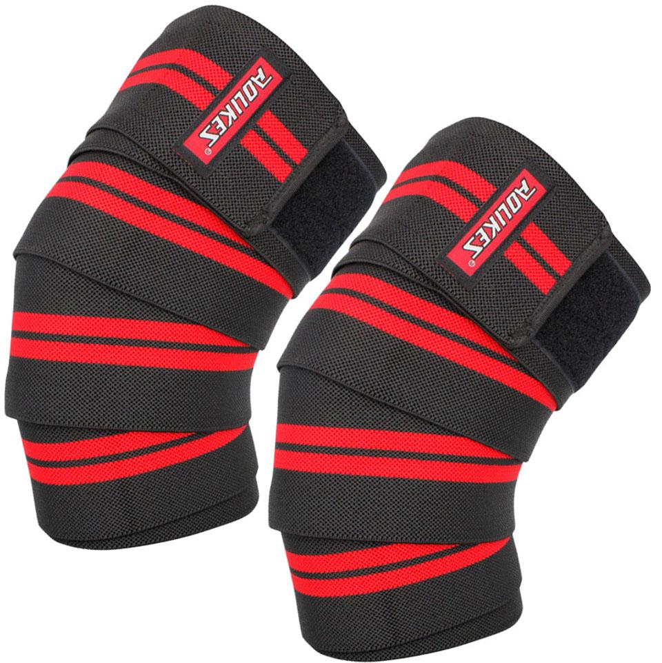 

Aolikes Knee Wraps (Pair) With Strap For Squats, Weightlifting, Powerlifting, Leg Press, And Cross Training-Knee Wraps For Squat