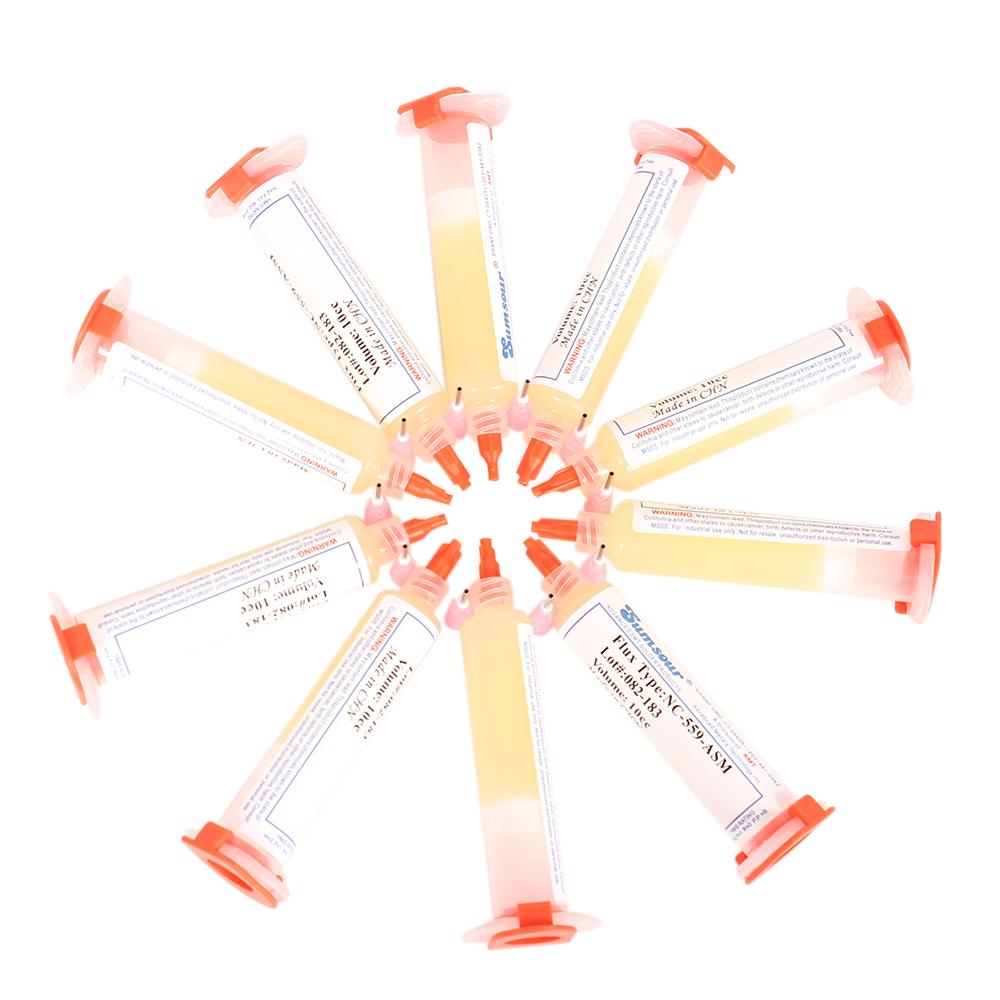 10cc NC-559-ASM BGA PCB No-Clean Solder Paste Welding Advanced Oil Flux Grease wiht Needles For Reballing Rework Repair
