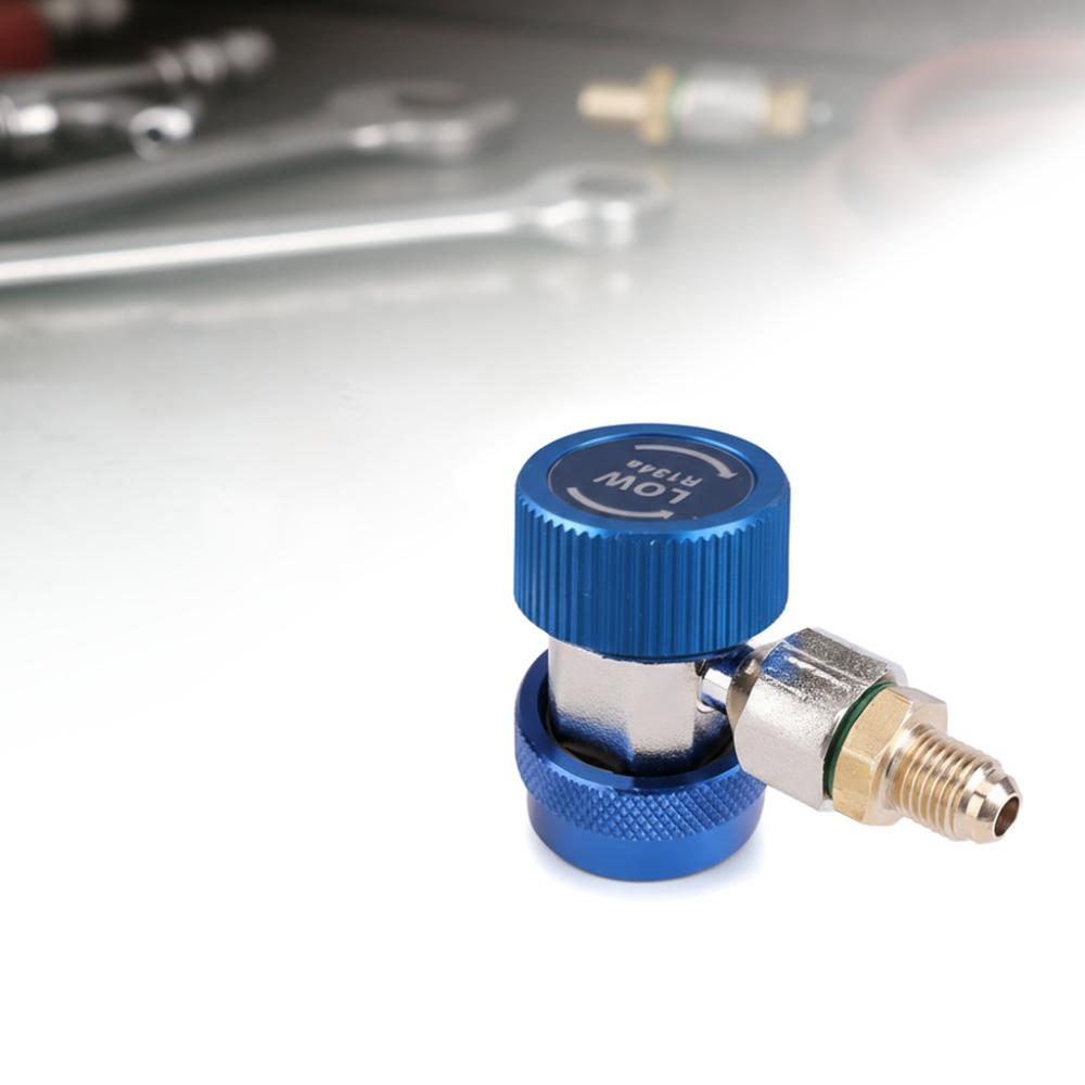 R134 a/C Air Conditioning Coupler Adapter with Extractor Valve Core 1/4 Inch Fitting Low and High AC Coupler Easy To Connect